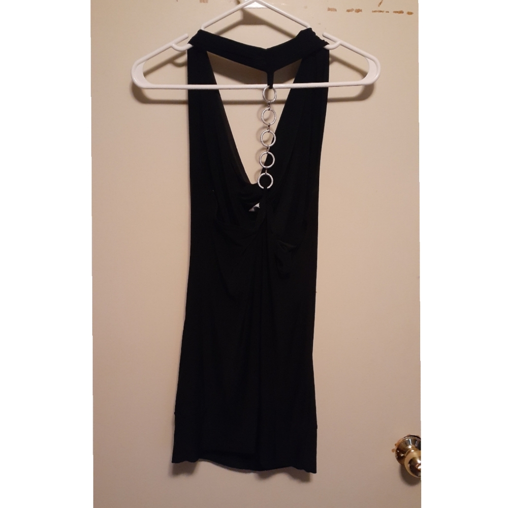 Black Sleeveless Club Shirt -